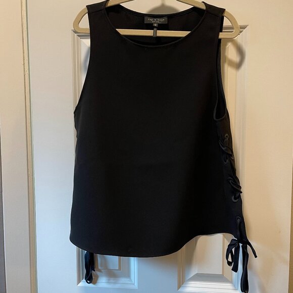 Rag & Bone Eliza Side-Tie Tank Top - Black (XS) - Picture 5 of 9